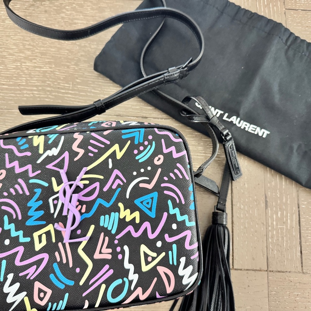 Saint Laurent Black Multicolor Crossbody Bag